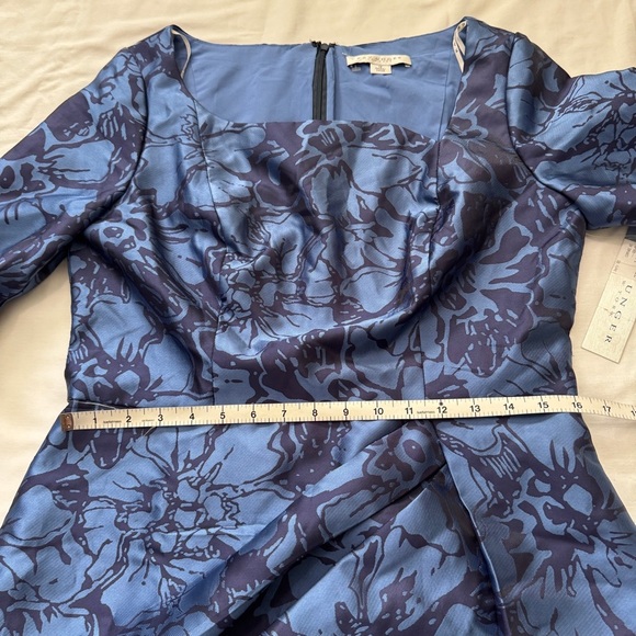 NEW Kay Unger 12 Tallulah Blue Floral Midi DRESS Mother of Bride Wedding Formal - Picture 6 of 10